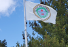 The flag representing the Grand Portage Band of Lake Superior Chippewa. Photo by Rhonda Silence